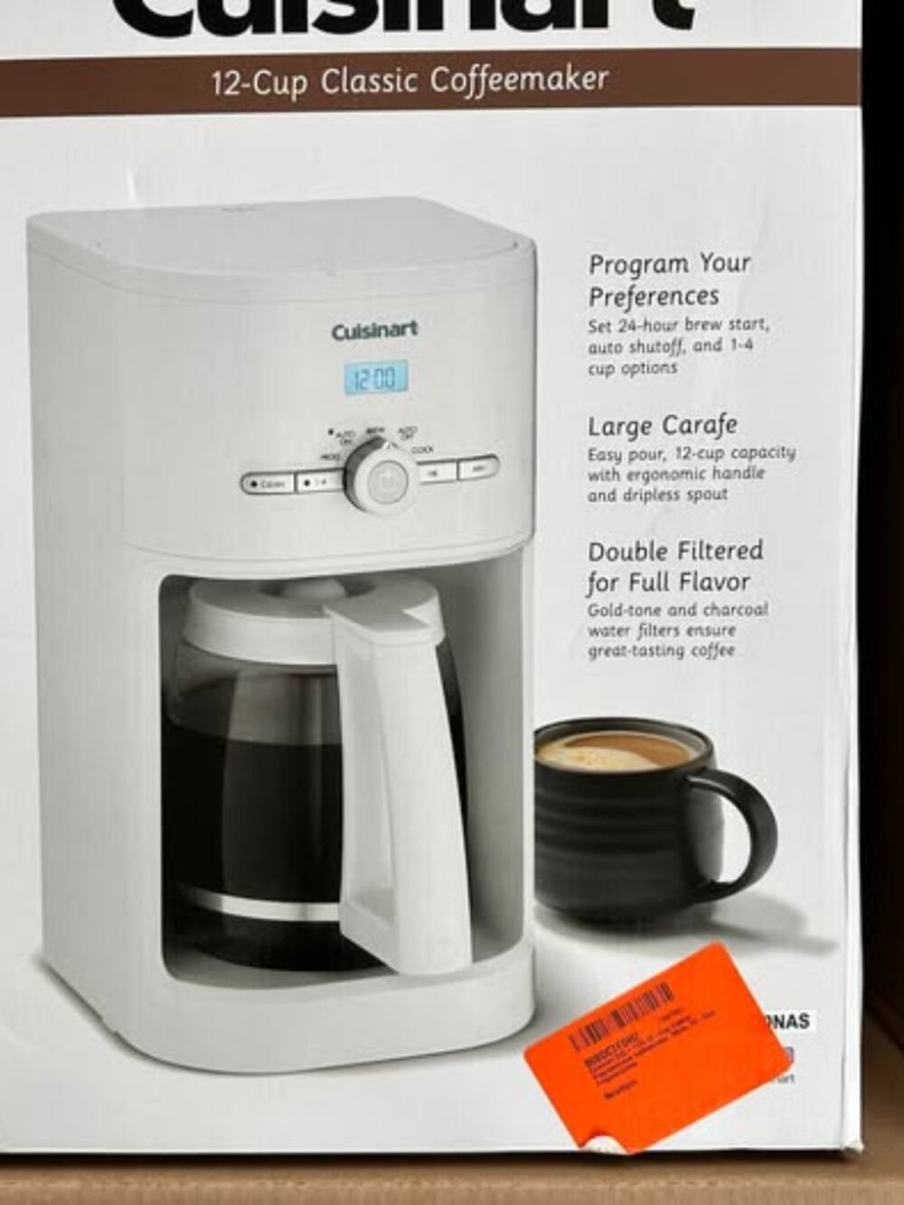 Cuisinart 12-Cup Coffee Maker, Modern White – Brand New in Box